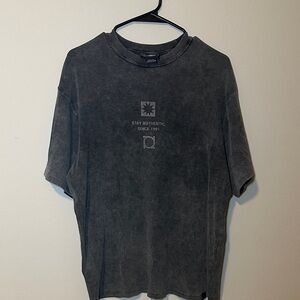 Pull&Bear Washed Black Graphic Tee - oversized